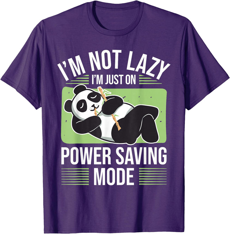 Cute Panda Gifts Panda Bear - Power Saving Mode - Panda T-Shirt - Purple