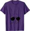 Easter Bunny with Glasses Funny Rabbit Easter Day Men Boys T-Shirt in Purple