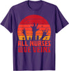 Halloween Nurse Shirts For Women Scrub Costumes All Nurses Love Veins Zombie Hands Funny Halloween Nurse T-Shirt - Purple