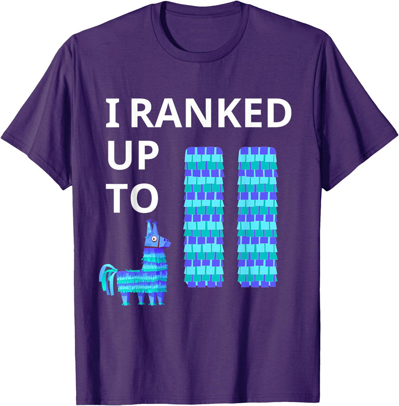 I Ranked Up To 11 Birthday Video Game Llama Piñata Birthday T-Shirt - Purple