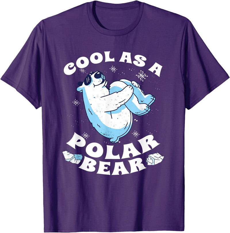 Polar Bear Apparel Cool Polar Bear Funny Arctic Animal Lover T-Shirt - Purple