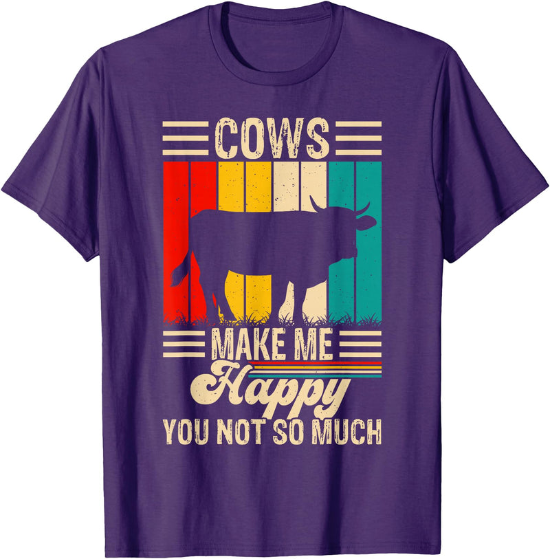 Funny Heifer Cow Gifts & Clothing by FIDIMA Cows Make Me Happy You Not So Much T-Shirt - Purple