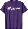 Farmer Farm Animal Lover Gifts Goat Chicken Pig Agriculture Heartbeat Farm Animals T-Shirt - Purple