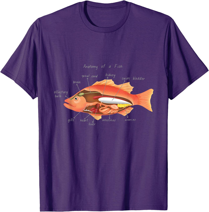 Anatomy of Fish T-Shirt - Purple