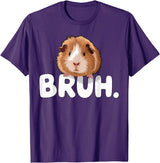 Magical and Funny Guinea Pig owner Gifts Bruh Guinea Pig T-Shirt - Purple