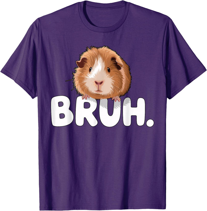 Magical and Funny Guinea Pig owner Gifts Bruh Guinea Pig T-Shirt - Purple