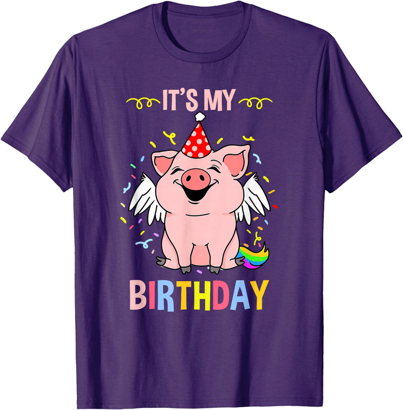 Its My Birthday Pig T-Shirt - Purple