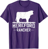 Farm and Hereford Cow for Men and Cattle Clothing Hereford Rancher - Hereford Cow For Cattle Farmer T-Shirt - Purple