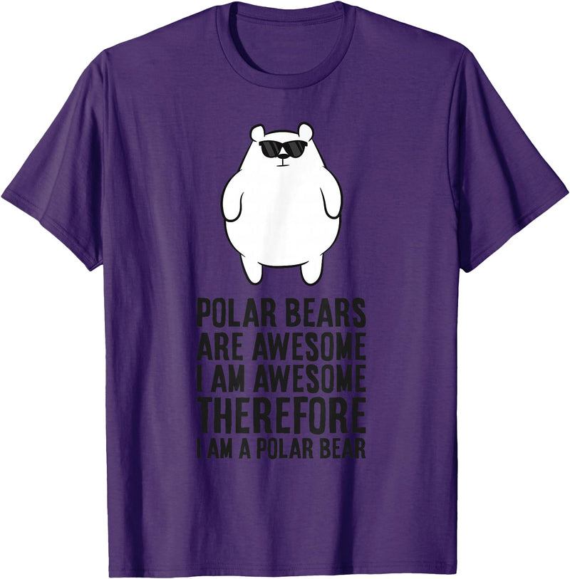 Arctic Polar Bear Gifts And Tees Polar Bears Are Awesome. I'm Awesome I'm a Polar Bear T-Shirt - Purple