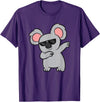 Funny Koala Lover Gifts Koala Bear Lover Cute Dabbing Koala T-Shirt - Purple