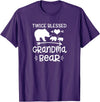 Grandparents Gifts By HustlaGirl Twice Blessed Grandma Bear Shirt Grandmas With Two Grandkids T-Shirt - Purple