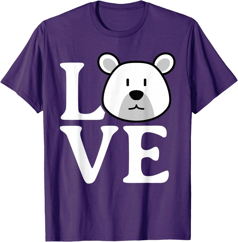 Polar Bear Design for Polar Bear Lovers LOVE Polar Bear Stuff Polar Bear Lover Stuff | Polar Bear T-Shirt - Purple
