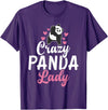 Panda Gifts and Acessories Crazy Panda Lady Panda Bear Lover T-Shirt - Purple