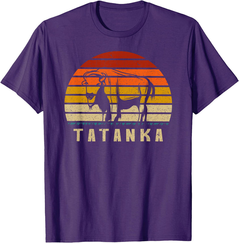 Retro Vintage American Buffalo Tatanka Animal Gift T Shirt T-Shirt - Purple
