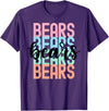Game Day School Mascot Designs by Mela Bears Team Mascot School Spirit Game Night T-Shirt - Purple