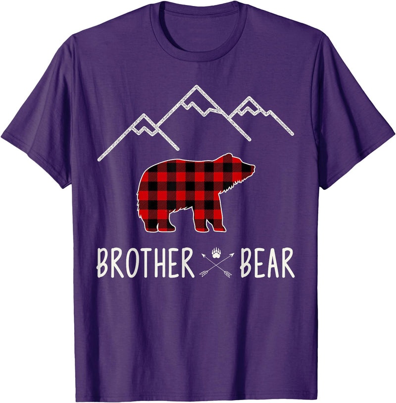 Zum2 Mama Bear Gifts Mama Bear Gift - Buffalo Plaid Brother Bear T-Shirt - Purple