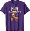 Giraffe Baby Shower Party Ideas For Mom Mom To Be Giraffe Baby Shower Cute T-Shirt - Purple
