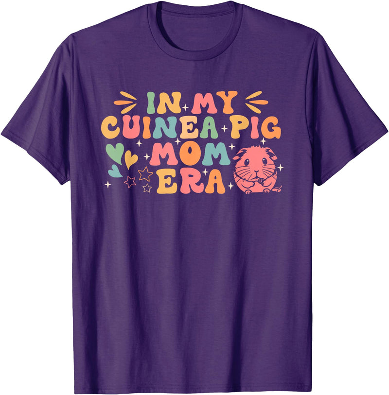 In My Guinea Pig Mom Era Funny Groovy Guinea Pig Mothers Day T-Shirt - Purple