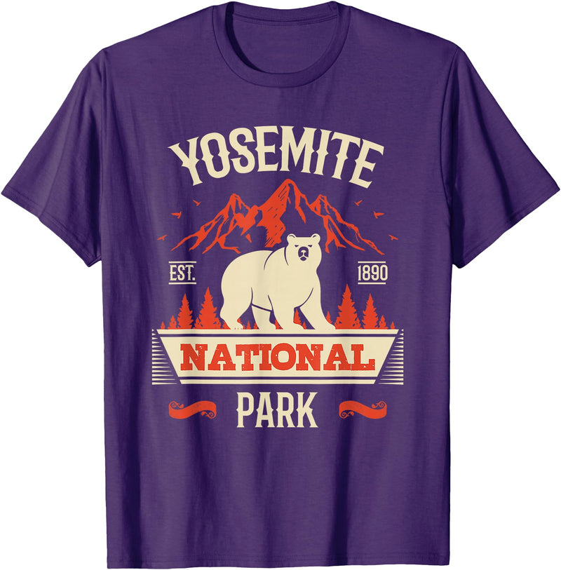 Yosemite Bear Lovers Gifts Yosemite National Park Vintage Gift T-Shirt - Purple