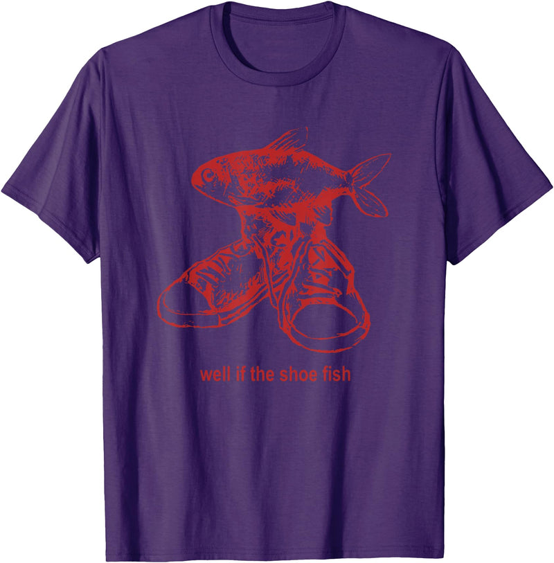 Oddly Specific Apparel Well if the shoe fish, wear it Shoe Fish Cursed Y2K T-Shirt - Purple