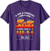 anti vegan shirt I funny bbq bacon fans A Pig, A Chicken, And A Cow Walk Into A Barbecue Bar-B-Q T-Shirt - Purple