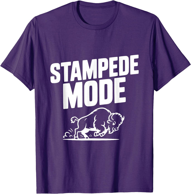 Fraxoweb Stampede Mode Buffalo for Animal Lovers T-Shirt - Purple