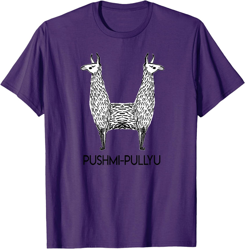 Pushmi-Pullyu Llama Funny Alpaca Llama Style, Pushmi-Pullyu Yoga T-Shirt - Purple