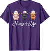 Highland Cow Nurse Life Costume Cute Highland Cow Nurse Life Farm Animal Lover Nursing T-Shirt - Purple