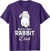 Rabbit Dad Father Rabbit Lover Cute Rabbit T-Shirt in Purple