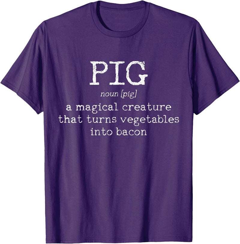 We Love Bacon - Chef Apparel & Gifts We Love Bacon Bacon Pig Definition Chef Funny Gift T-Shirt - Purple