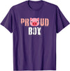 Funny Gay Leather Lover Men's Oink Pig Play Gay Daddy & Pig Boy Bear Gay Fetish LGBTQ Pride T-Shirt - Purple
