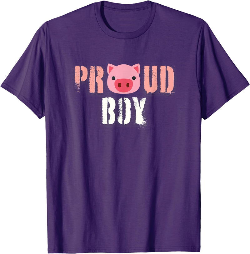 Funny Gay Leather Lover Men's Oink Pig Play Gay Daddy & Pig Boy Bear Gay Fetish LGBTQ Pride T-Shirt - Purple
