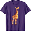 Giraffe and Zookeeper Design Giraffe T-Shirt - Purple