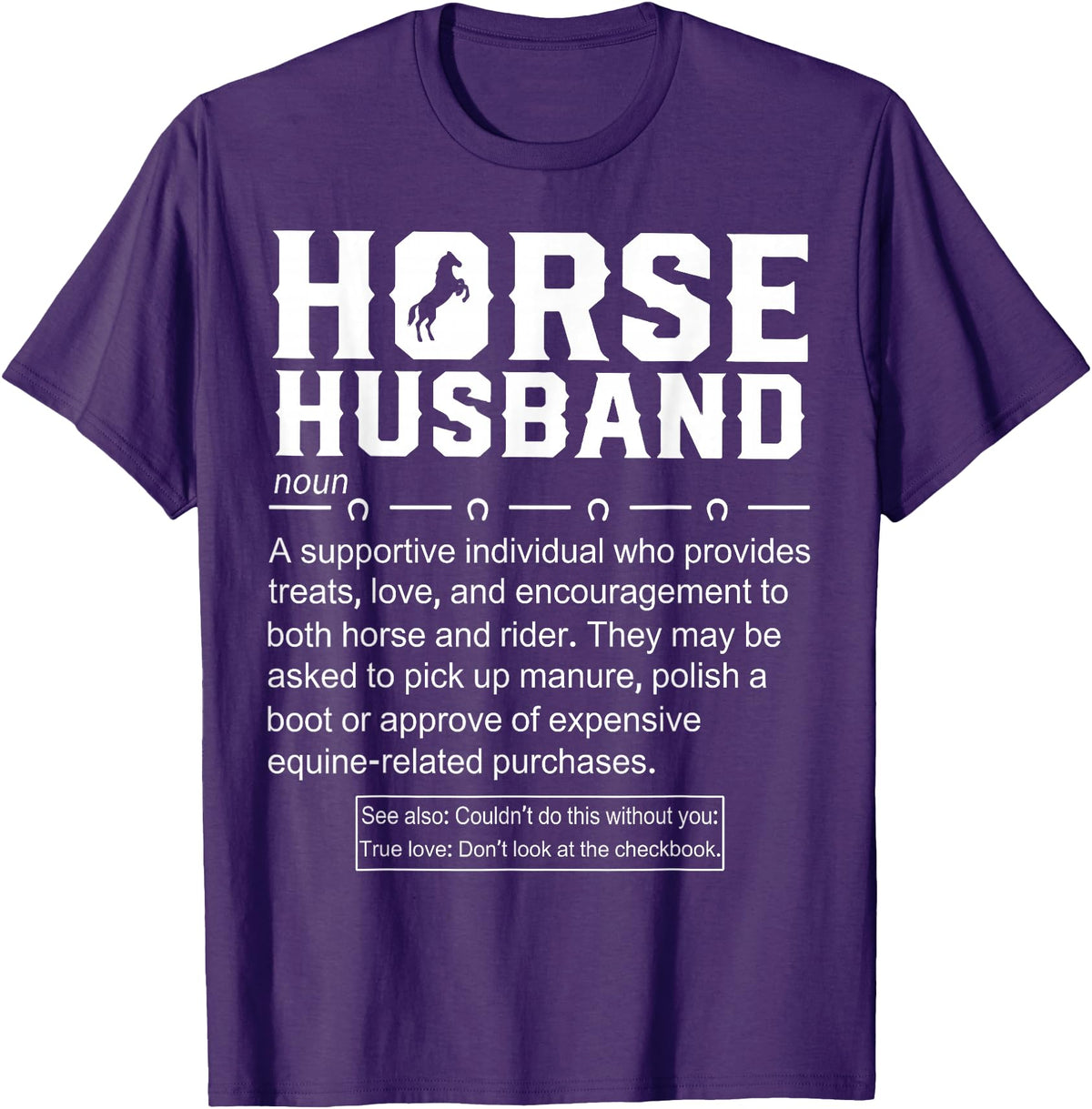 Funny Horse Husband Definition Tee Shirt Horse Husband Definition T-Shirt - Purple
