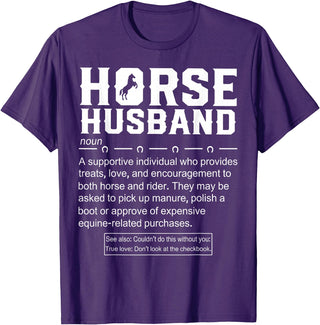 Funny Horse Husband Definition Tee Shirt Horse Husband Definition T-Shirt - Purple