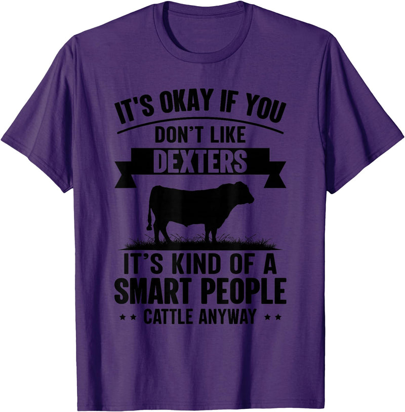 Funny Dexters Gift for Men & Rancher Smart People Cattle Farmer - Cow Breed Dexters T-Shirt - Purple