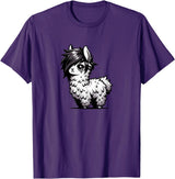Emo Llama Tees Cute Emo Llama Kawaii Kids Boys Girls T-Shirt - Purple