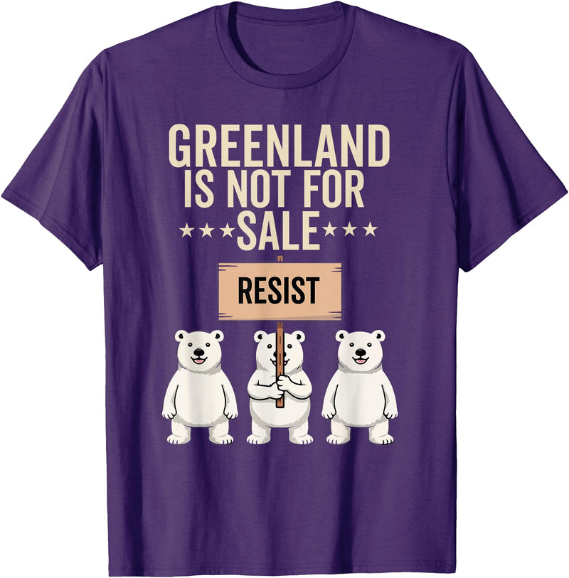 Greenland is not for sale Merch Greenland is not for Sale Polar Bear Greenland Support Prote T-Shirt - Purple
