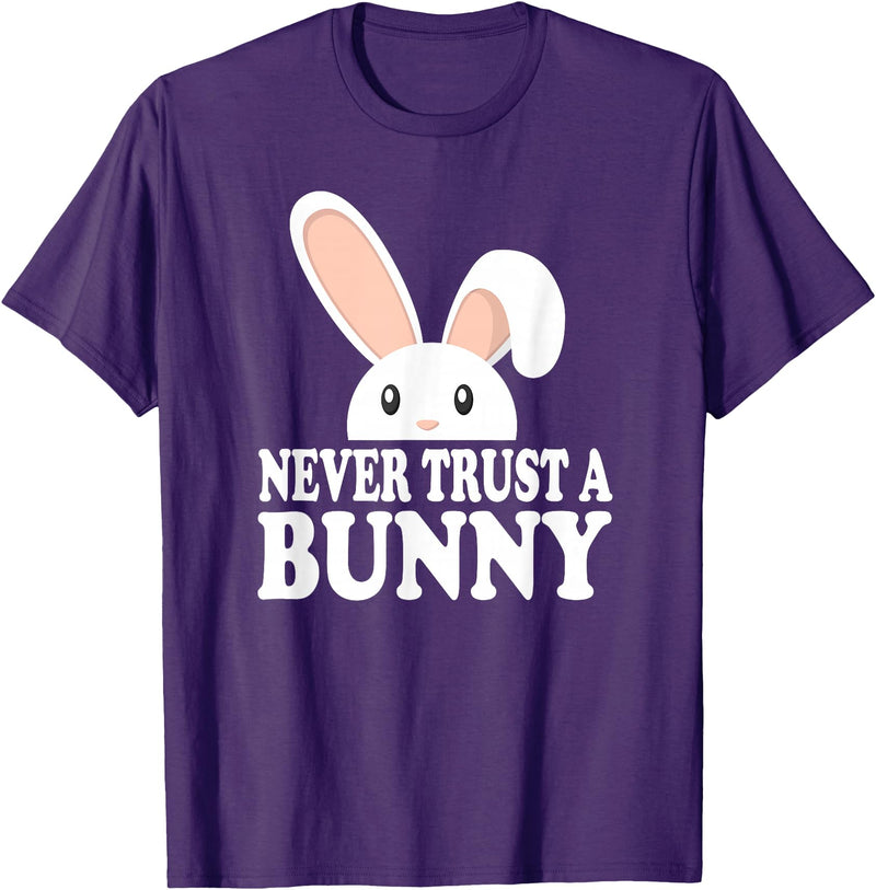 Never Trust a Bunny Funny T-Shirt in Purple