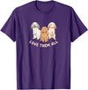 3 Cute Lop Bunnies Love Design for Bunny Owners T-Shirt in Purple
