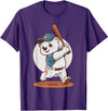 Adorable Polar Bear Baseball Theme Design Cute Polar Bear Playing Baseball Design Adorable Baseball T-Shirt - Purple