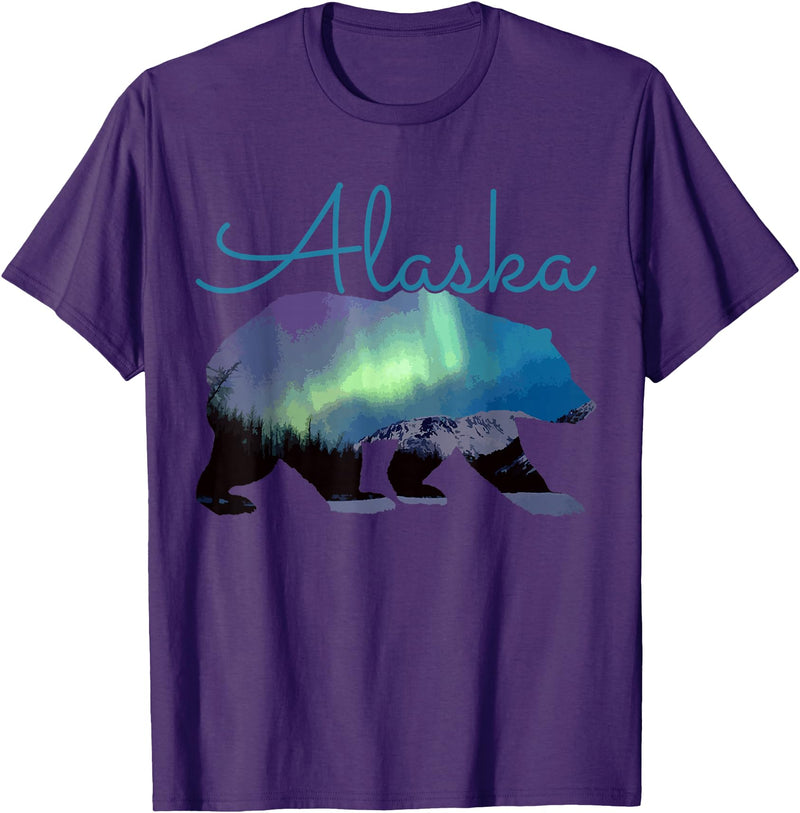 We Love Alaska Alaska Bear Grizzly Polar Alaskan Natural T-Shirt - Purple