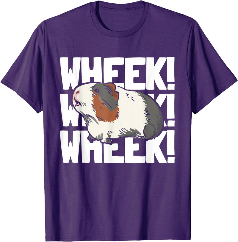 Guinea Pig Gifts & Merchandise Guinea Pig Girl Wheek! Wheek! Guinea Pigs T-Shirt - Purple
