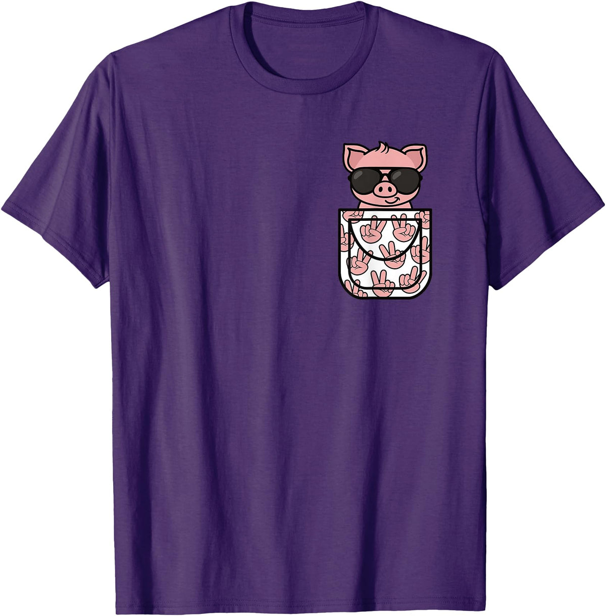 KATYLIN Funny Pig Pocket Pig Lover Men Women Boys Girls Kids T-Shirt - Purple
