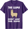 Funny Llama And Alpaca Gifts Funny Llama This Llama Mag No Drama Alpaca Llama T-Shirt - Purple