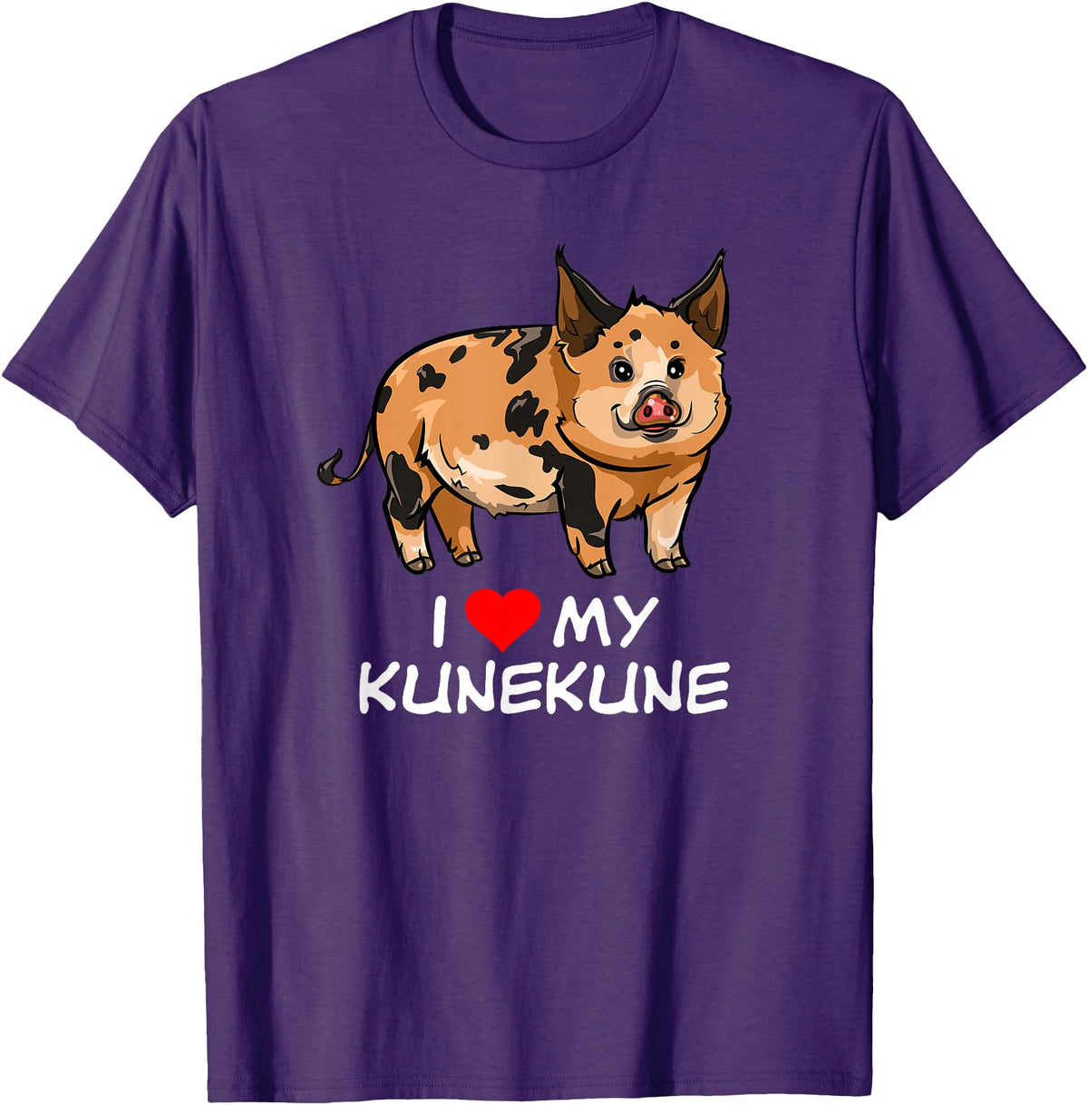 Angry Ant Graphics - Kunekune Pig Gifts I Love My Kunekune Pig T-Shirt - Purple