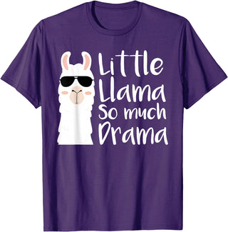 Mommy & Me Llama Co. Little Llama So much Drama Cool Kids Matching Family T-Shirt - Purple