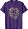 Teeshire Lion Head Tshirts Silver Lion Head Portrait Safari Animal Novelty Gift T-Shirt T-Shirt - Purple