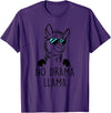 Pretees No Drama Llama Graphic Funny Llama T-Shirt - Women's Adult Unisex-Adults Grey Small Classic Fit Crew Neck Short Sleeve - Purple