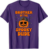 One Spooky Dude 1st Birthday Outfit For Family Brother of The Spooky Dude Halloween Pumpkin Birthday Family T-Shirt - Purple
